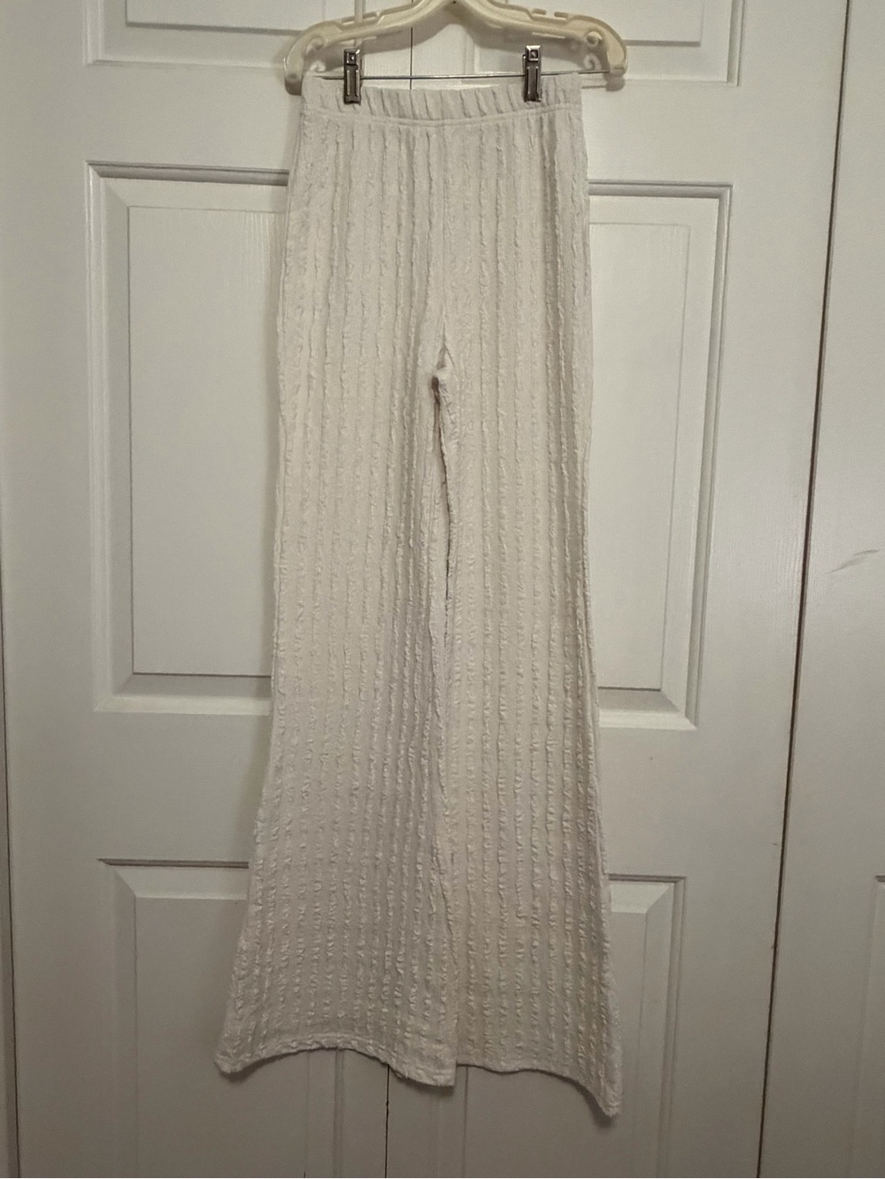 Princess Polly Cream Cable Knit Boot Flare Pants